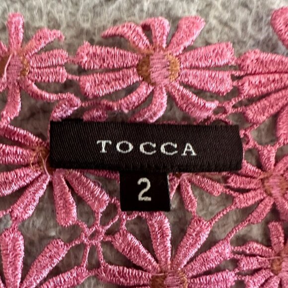 Tocca Pink Blazer Eyelet Floral Embroidered Coquette Feminine Demure - Picture 12 of 16